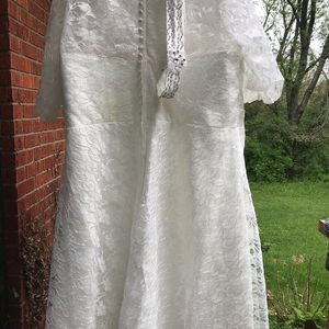 Ivory lace shirt wedding dress